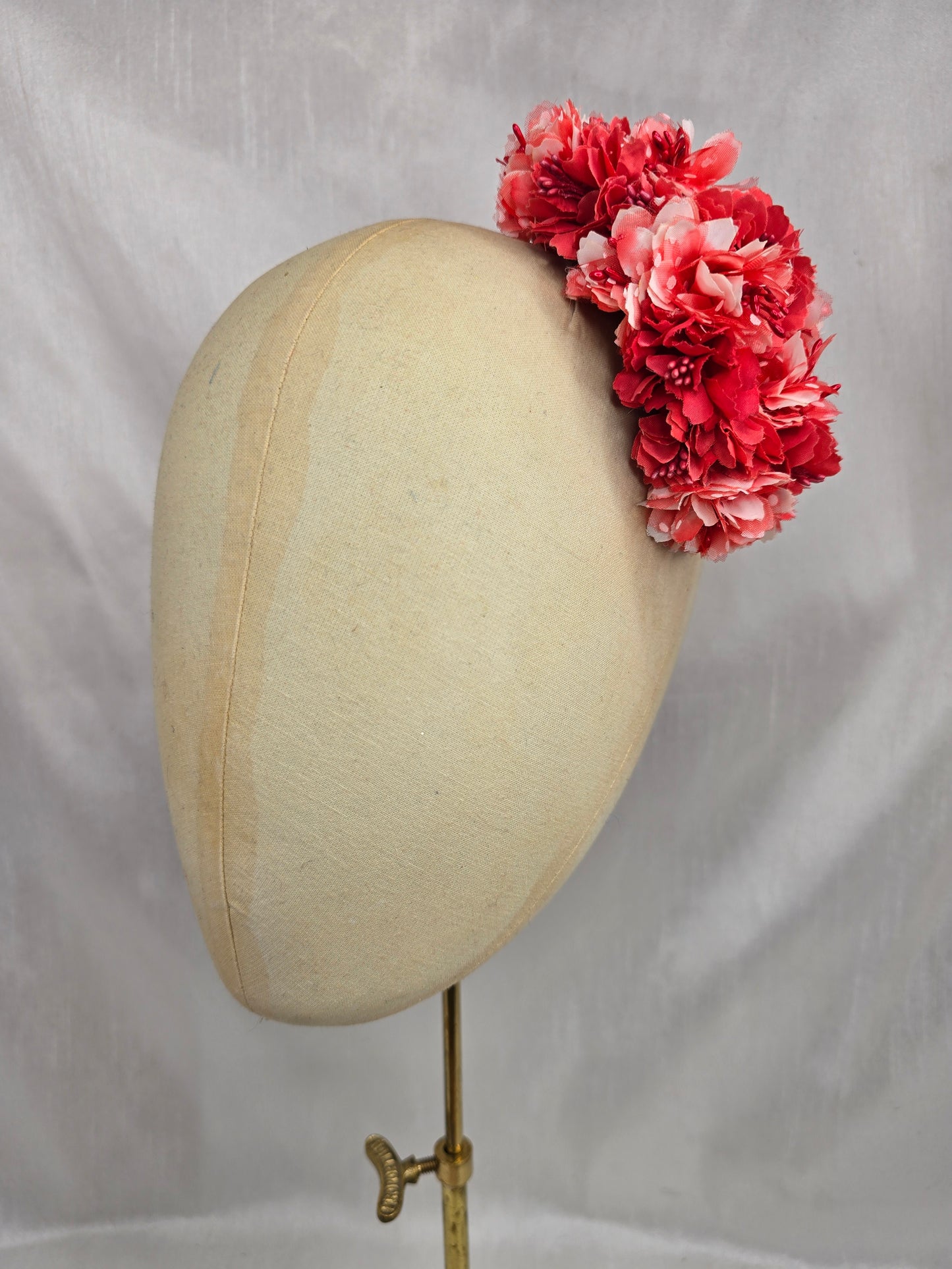 Medium coral hair flower/corsage