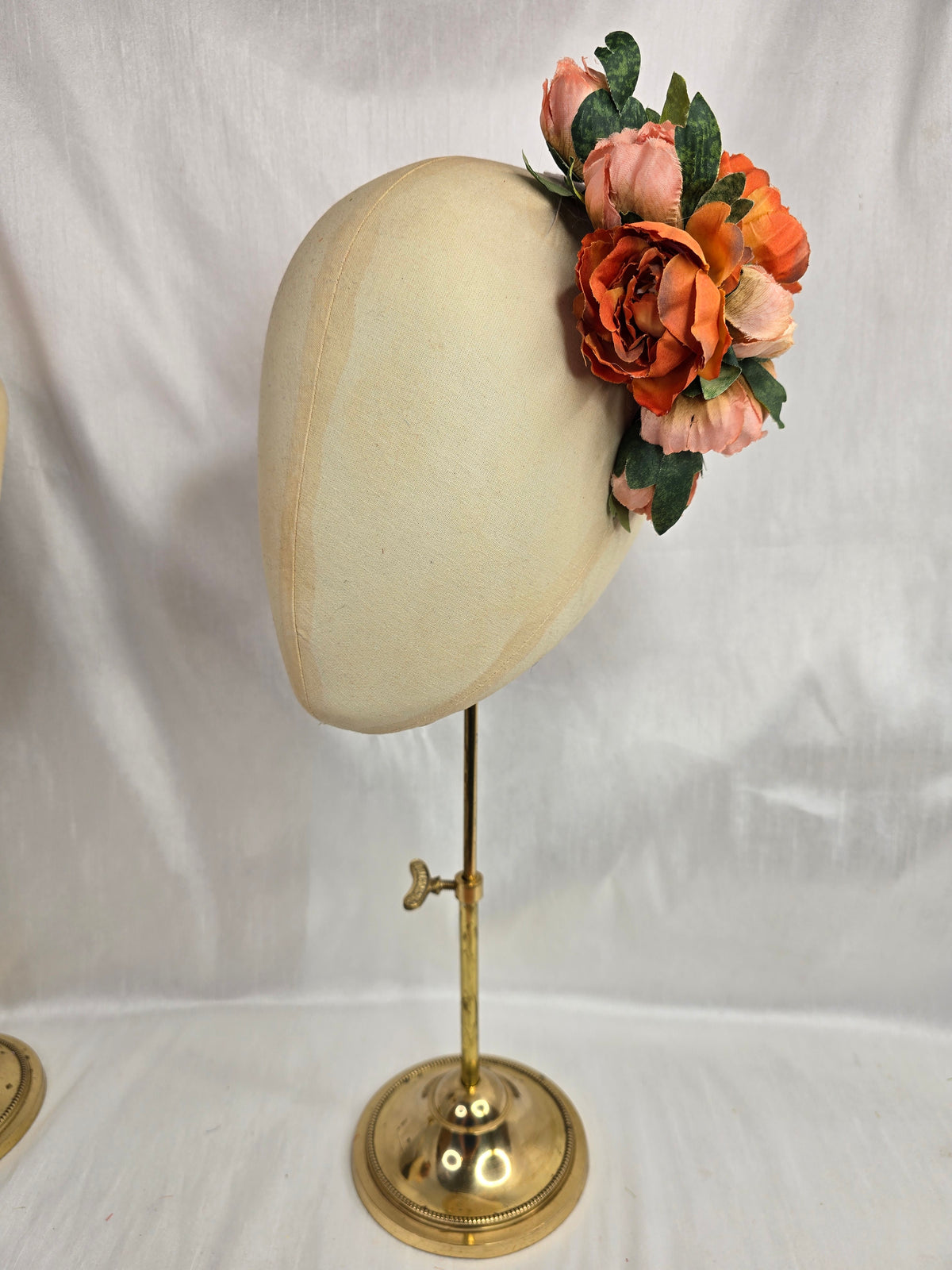 Orange rose and acorn autumn hair flower and corsage set