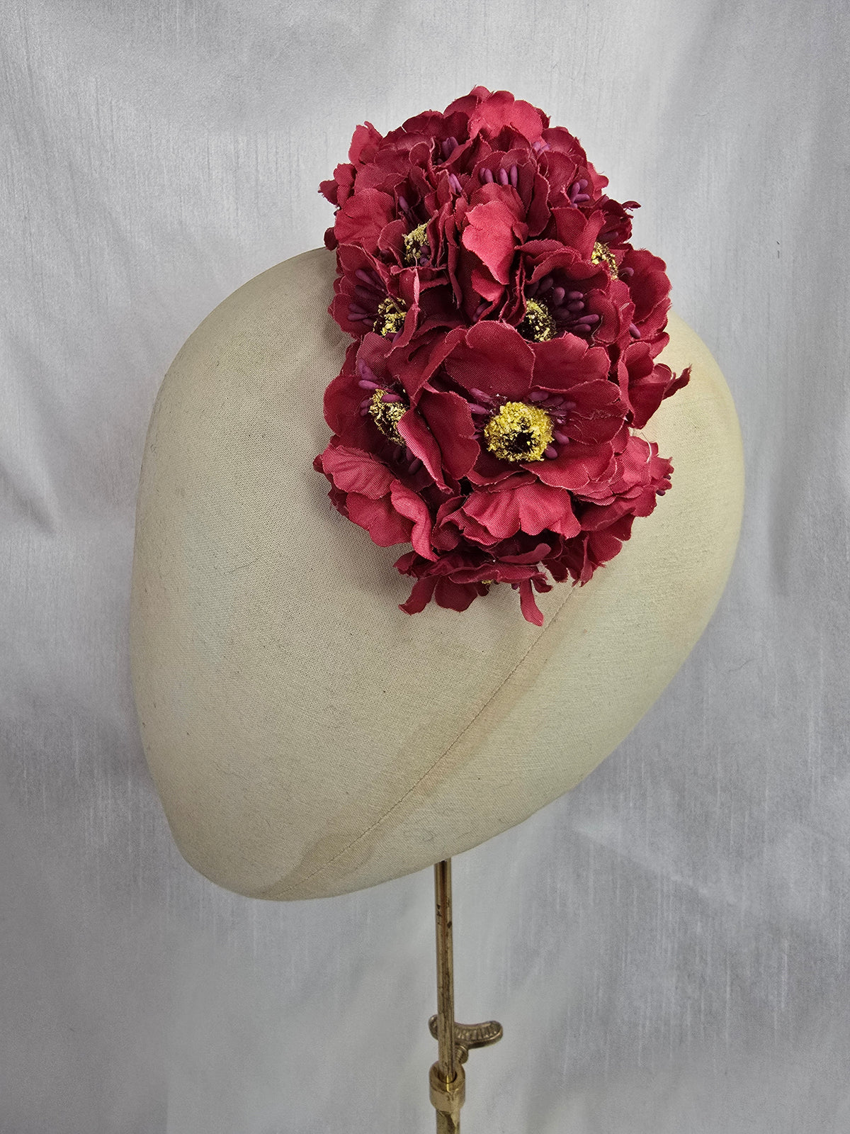 Autumn red anemone hair flower/corsage