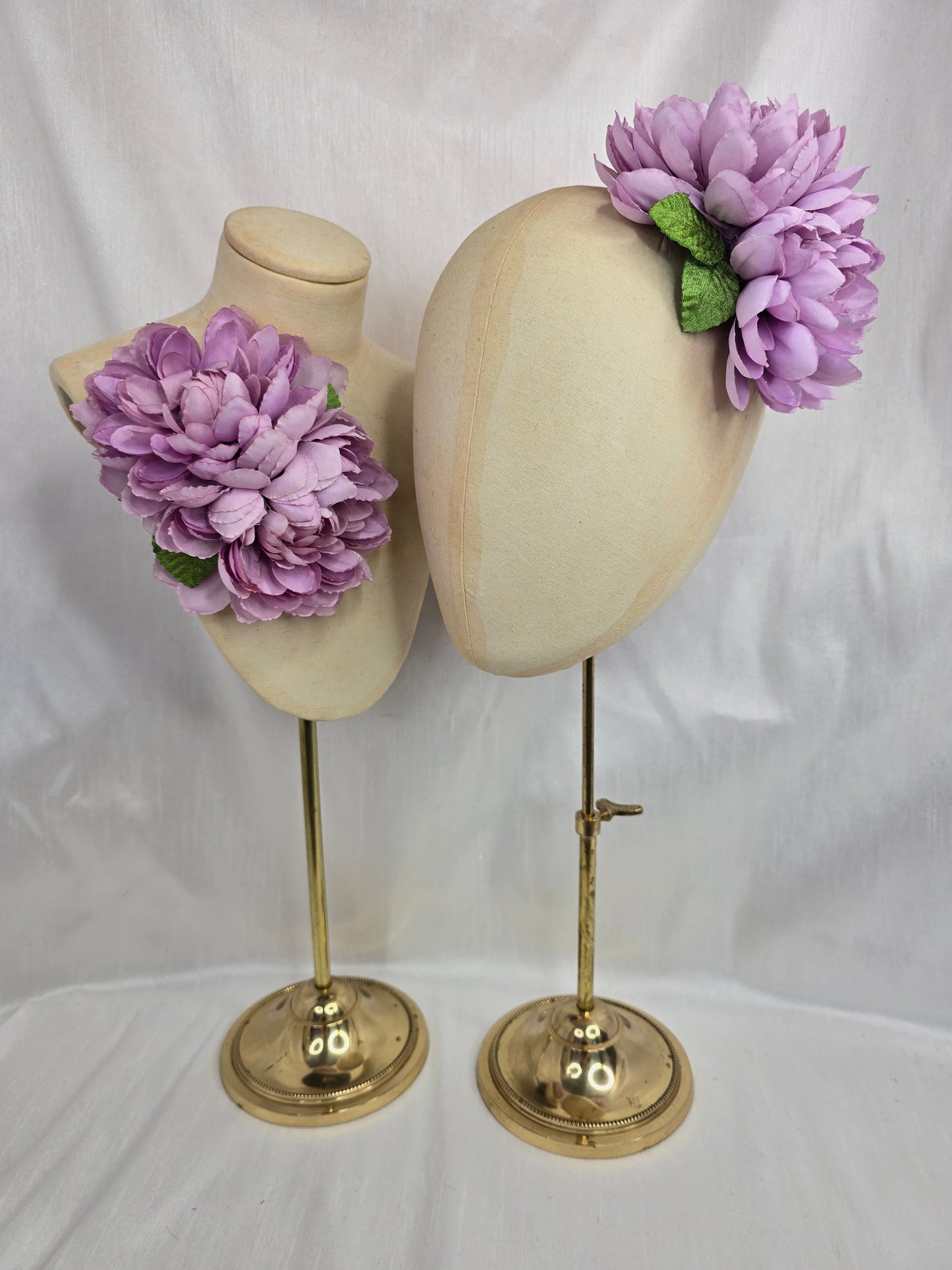Lilac dahlia hair flower/corsage
