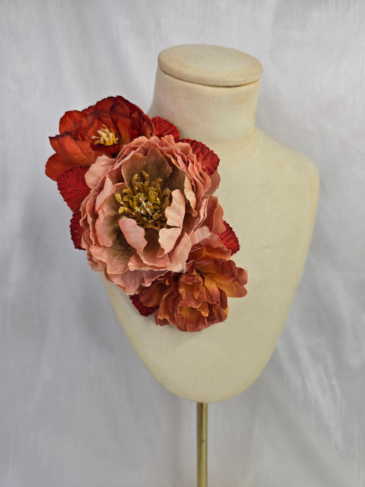 Autumn orange hair flower/corsage