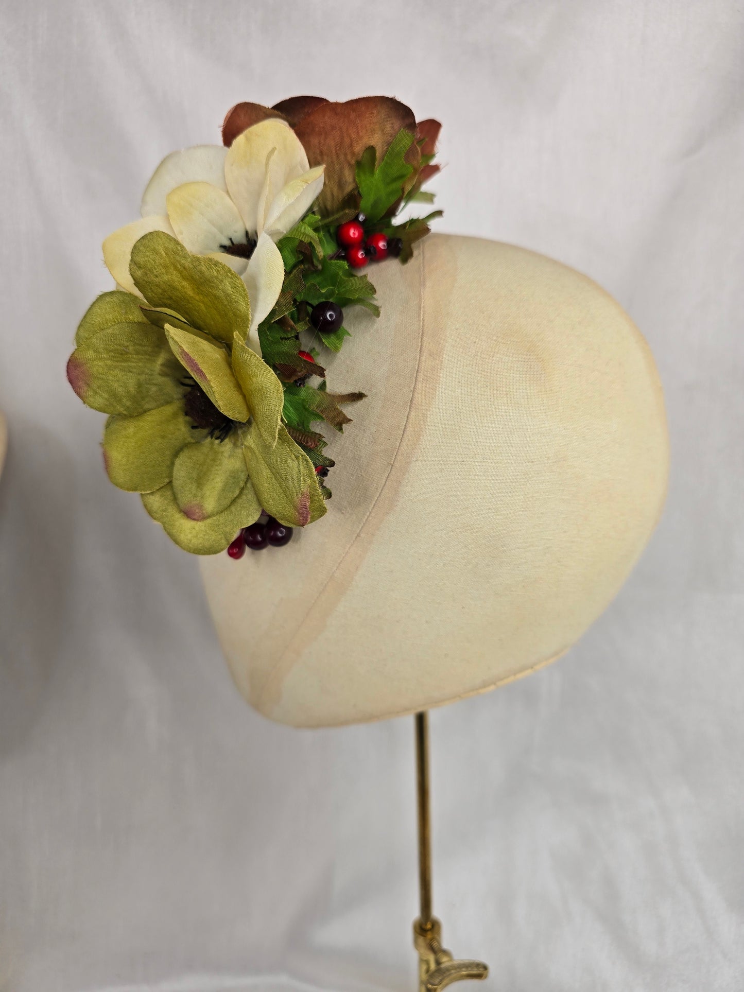 Autumn anemone hair flower and corsage set