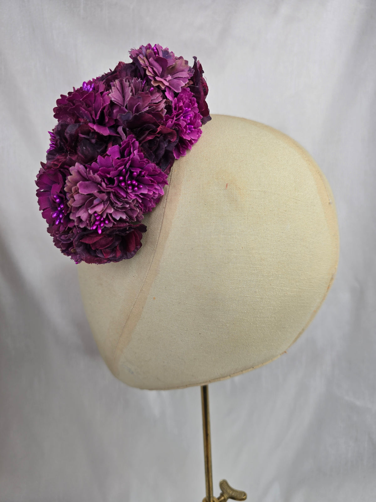 Autumn purple blossom hair flower/corsage
