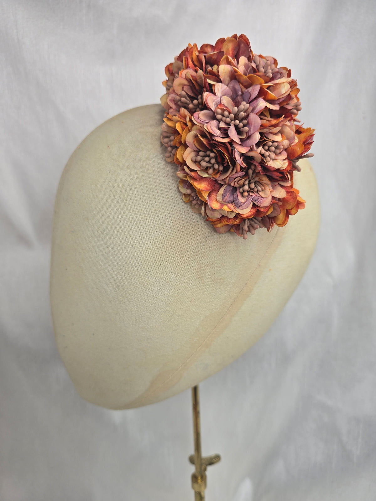 Autumn orange blossom hair flower/corsage