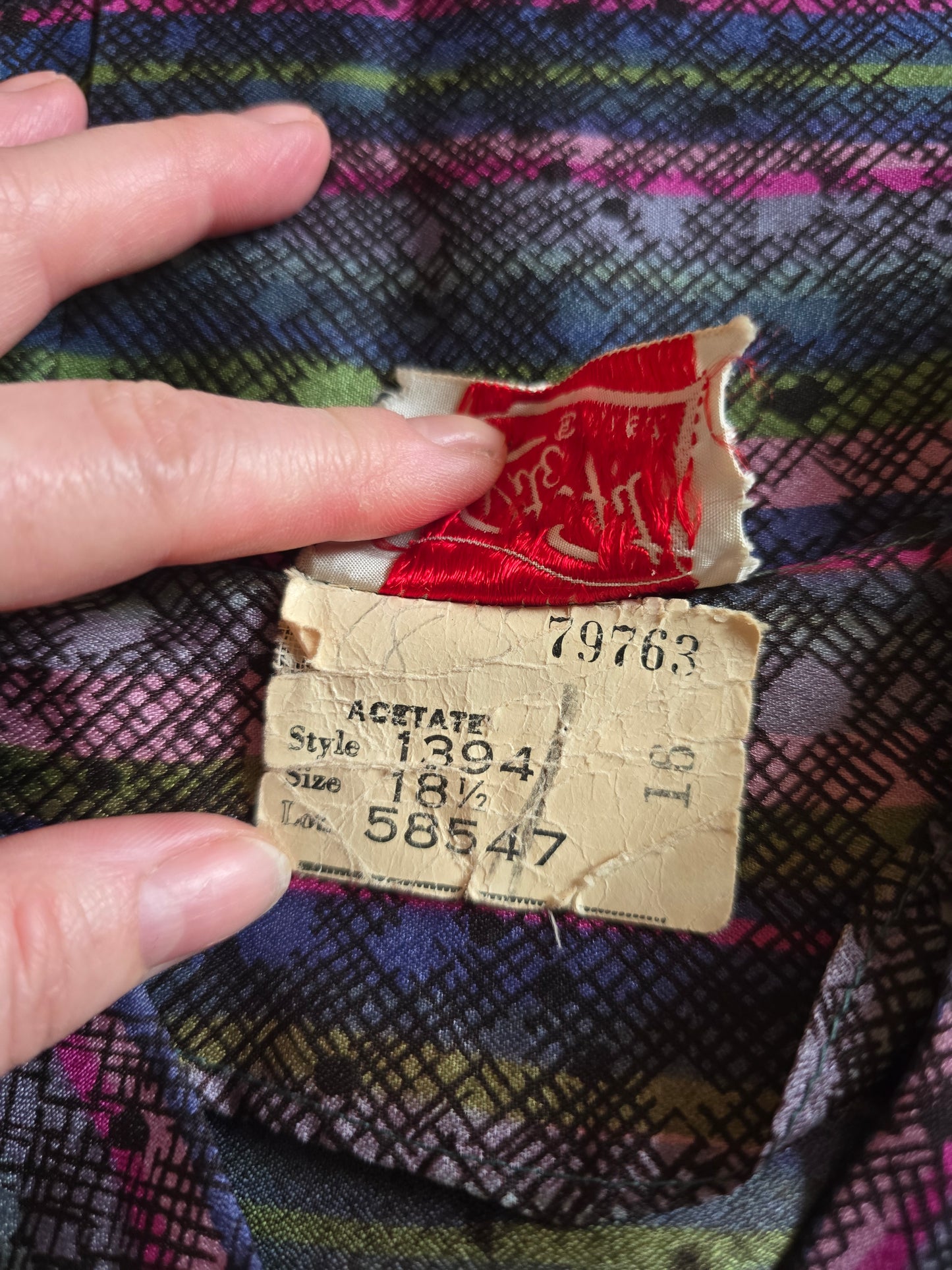 1950s abstract print acetate dress size 14/16