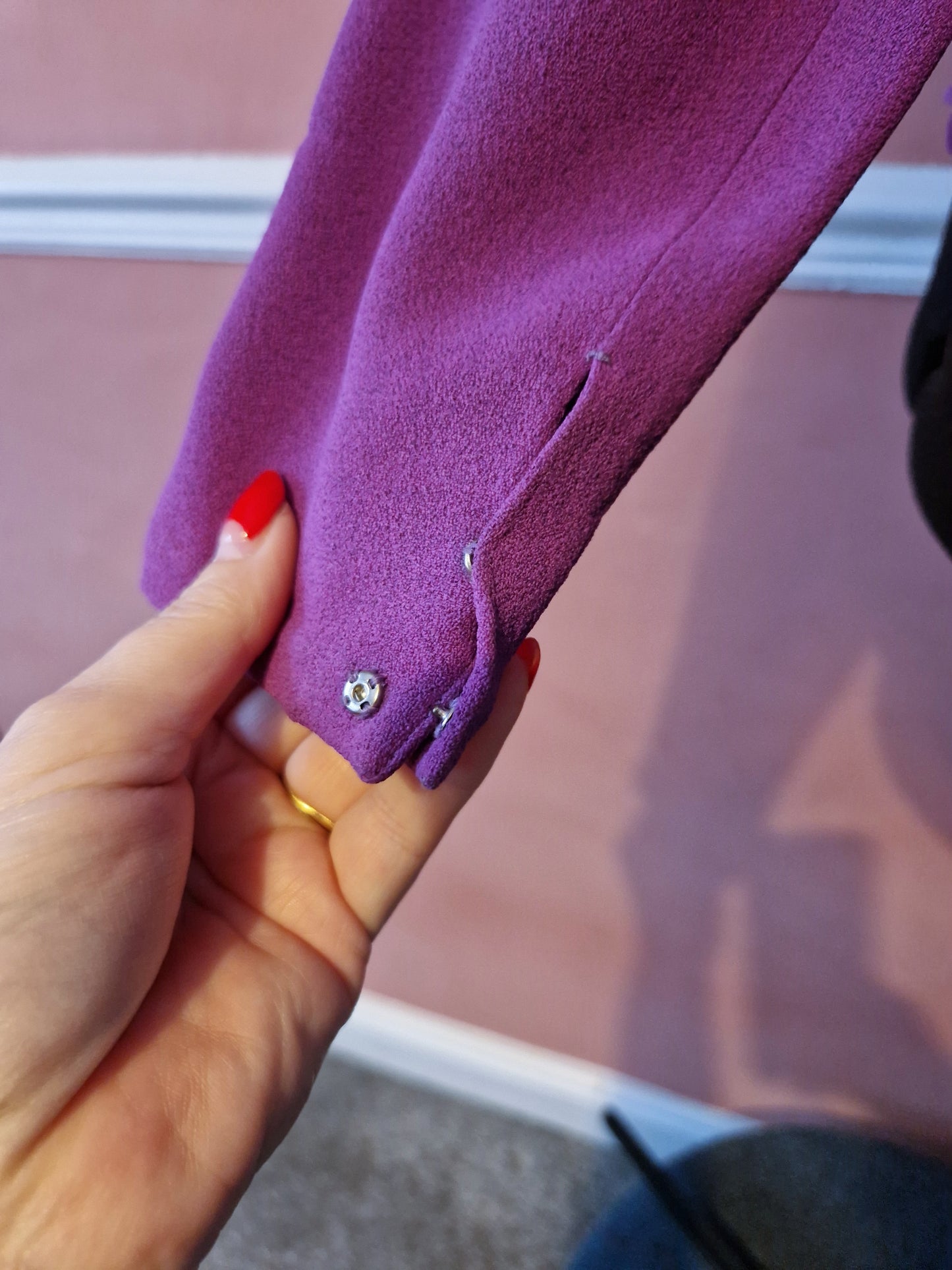 1940s purple crepe collared blouse