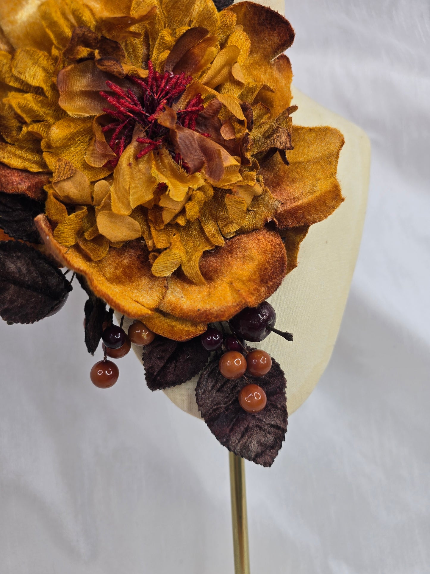 Extra large mustard and brown corsage