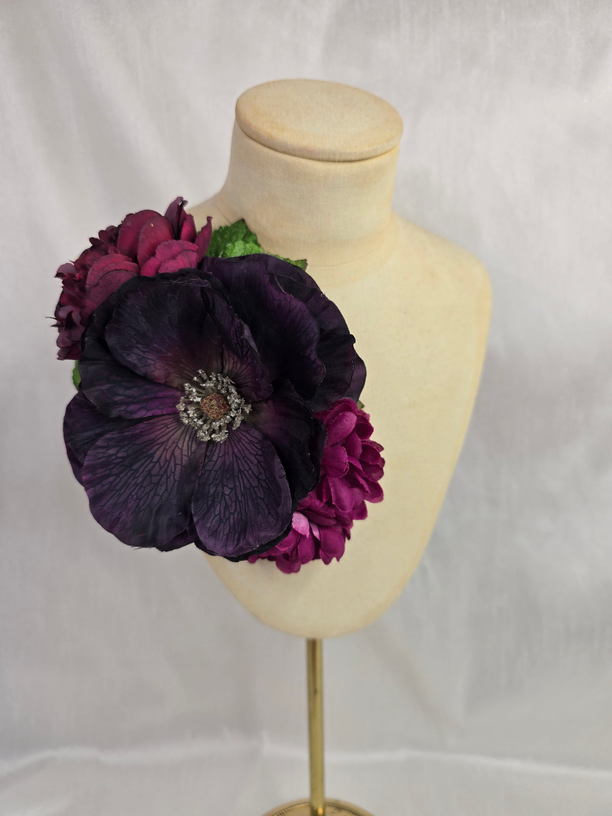 Autumn plum hair flower/corsage