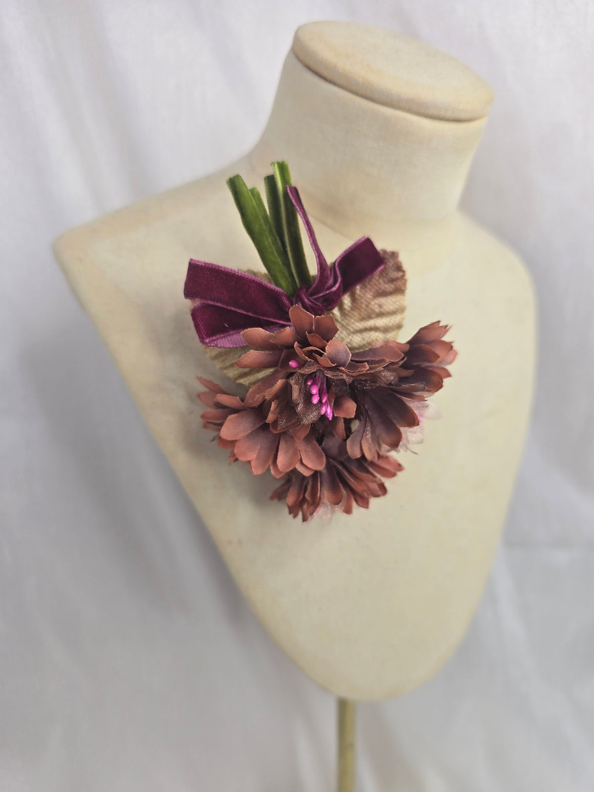 Small burnt peach blossom corsage