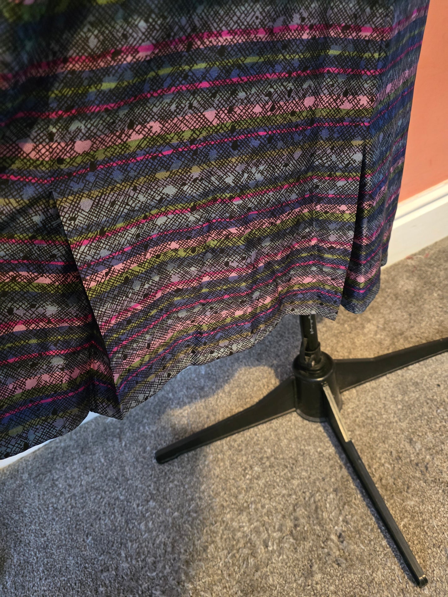 1950s abstract print acetate dress size 14/16