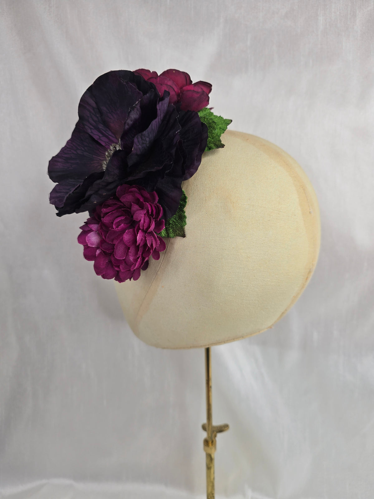 Autumn plum hair flower/corsage