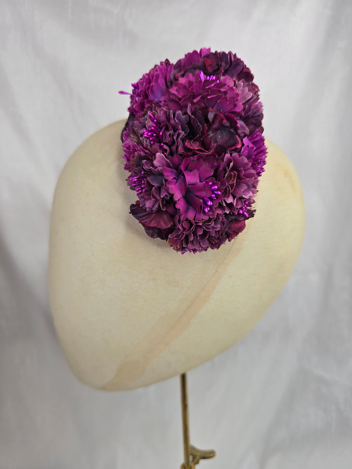 Autumn purple blossom hair flower/corsage