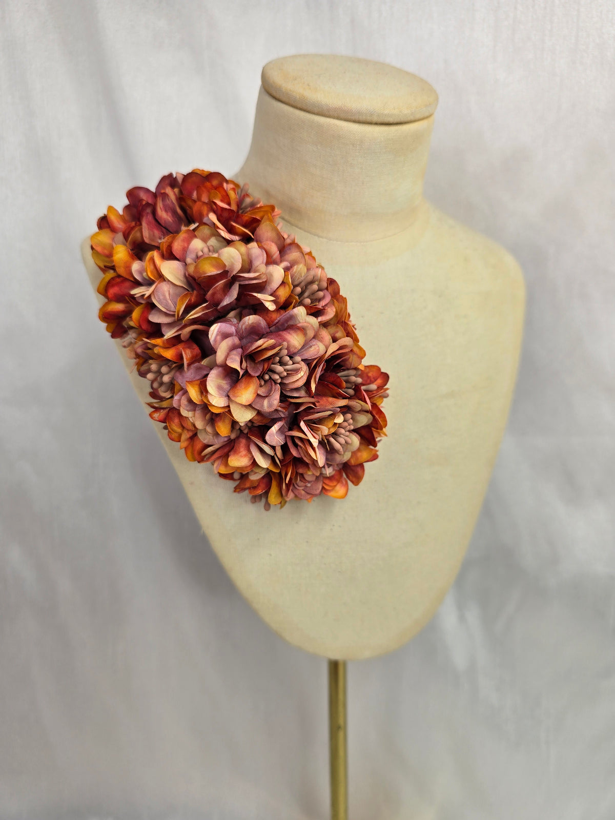 Autumn orange blossom hair flower/corsage