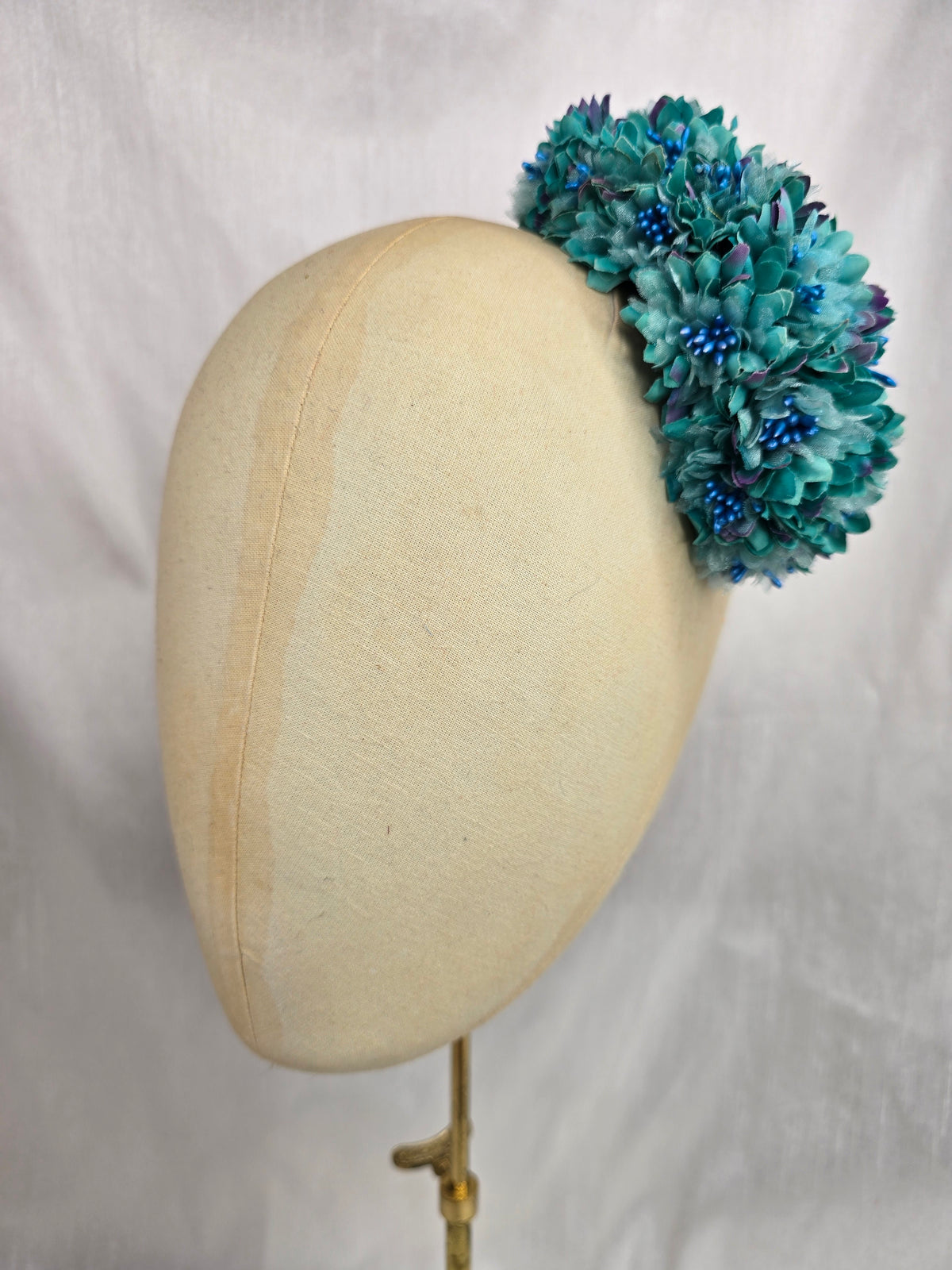 Teal blossom hair flower/corsage
