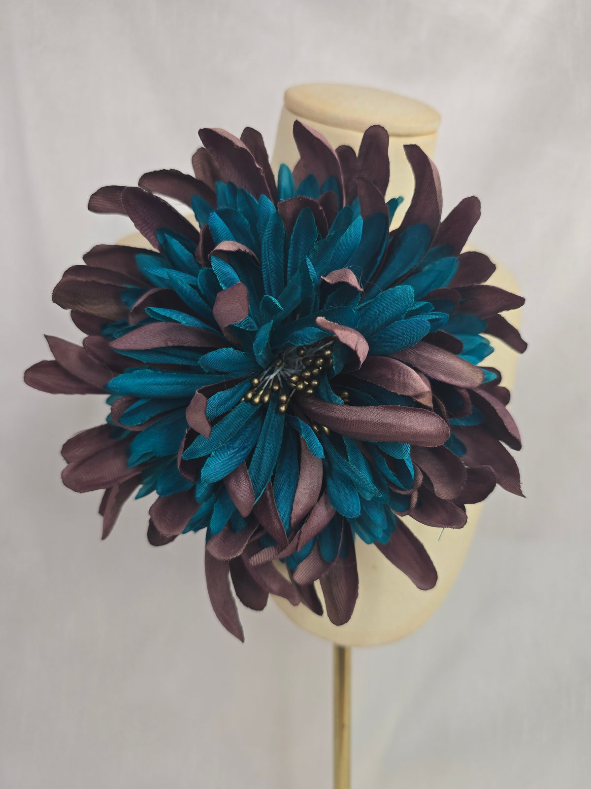 Large teal and brown chrysanthemum corsage (Copy)