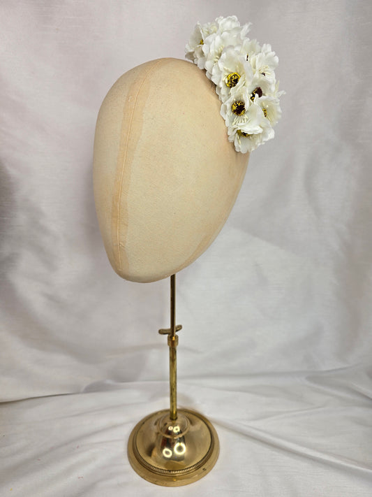 White anemone hair flower/corsage