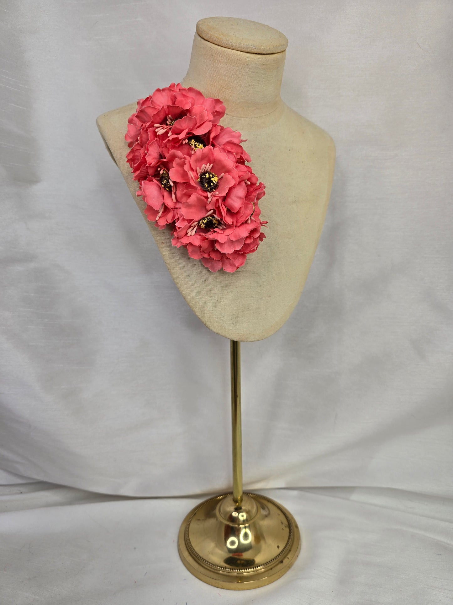 Watermelon anemone hair flower/corsage