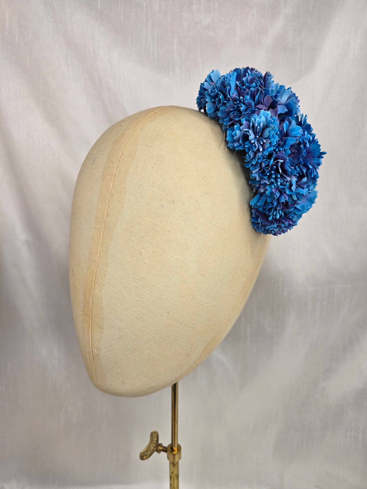 Medium azure blue blossom hair flower/corsage
