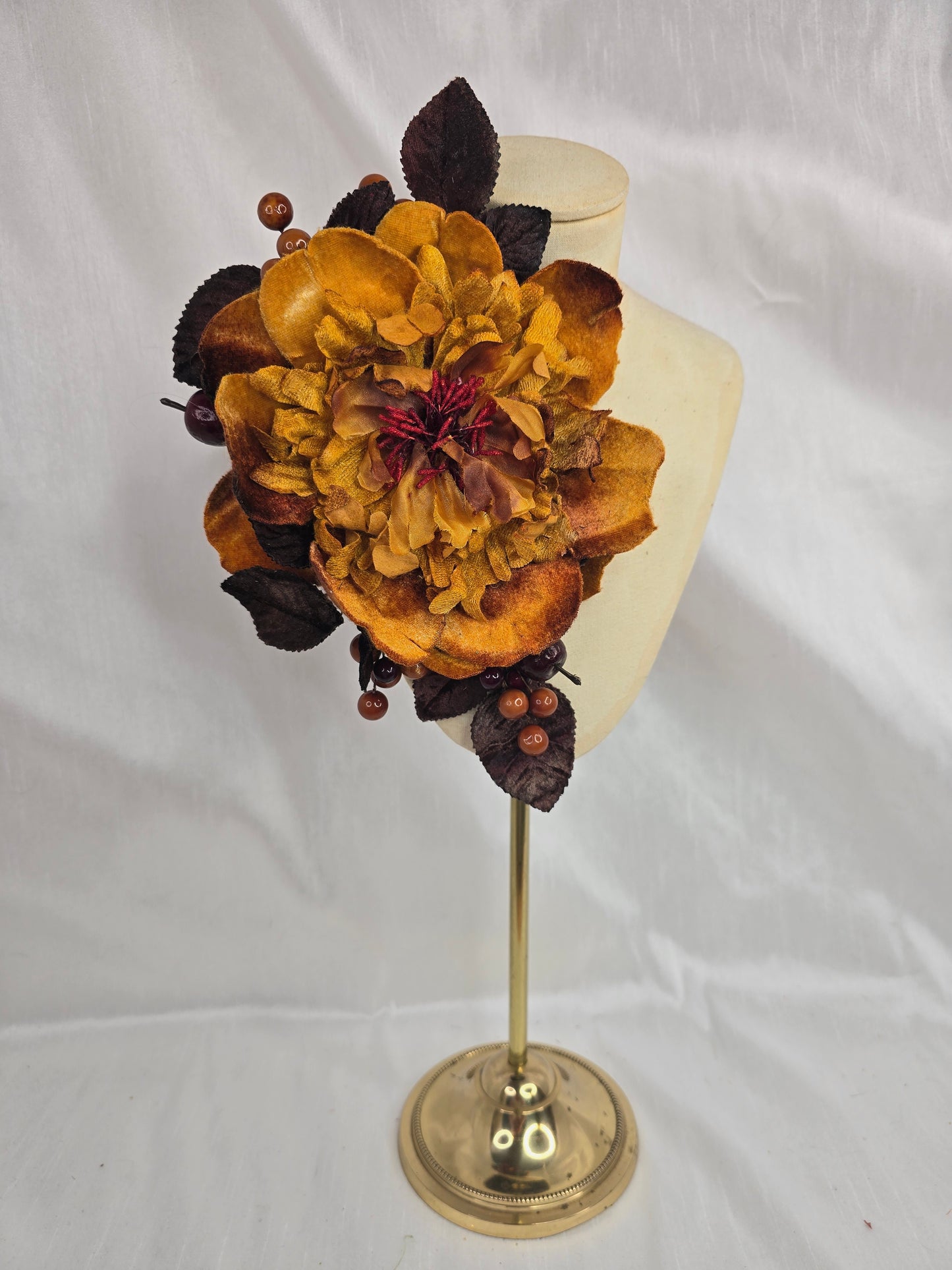 Extra large mustard and brown corsage