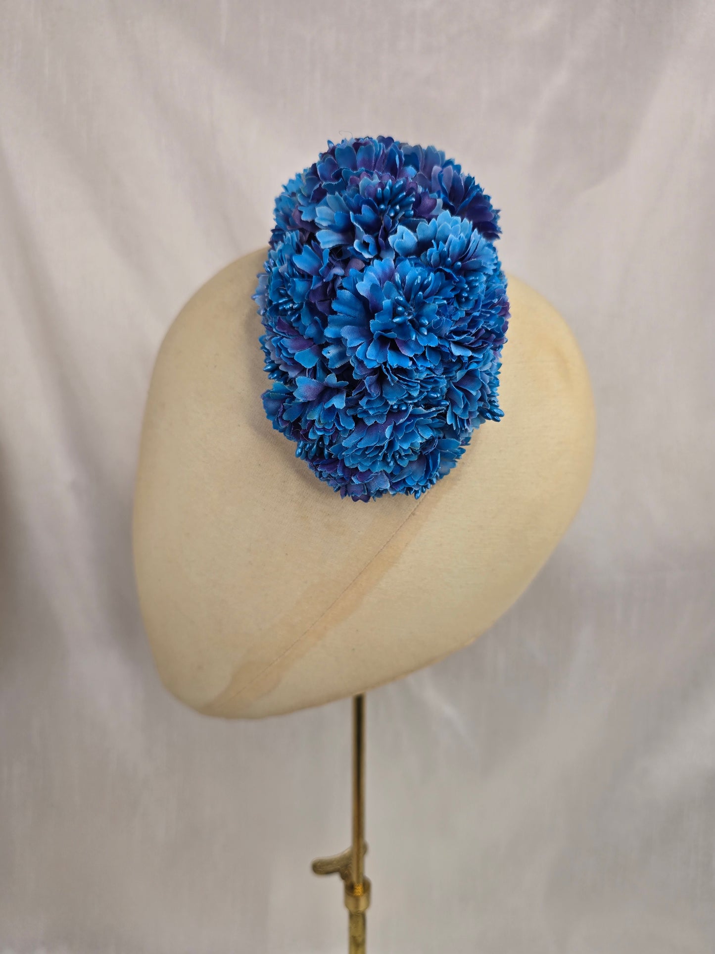 Medium azure blue blossom hair flower/corsage