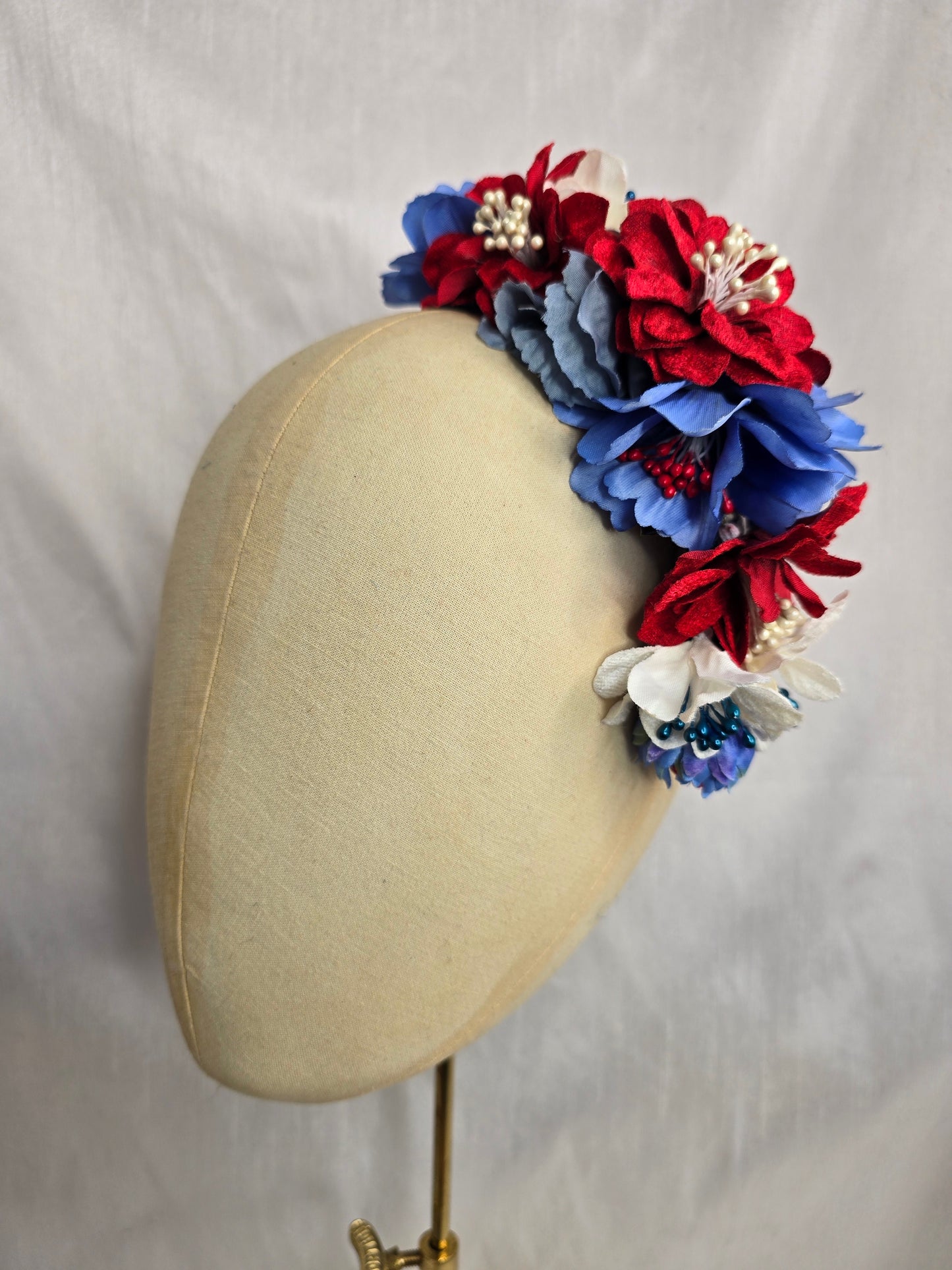 Reserved for Lisa Marie red, white and blue hair flower and corsage set