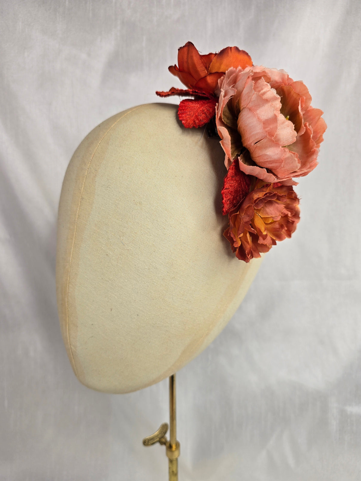 Autumn orange hair flower/corsage