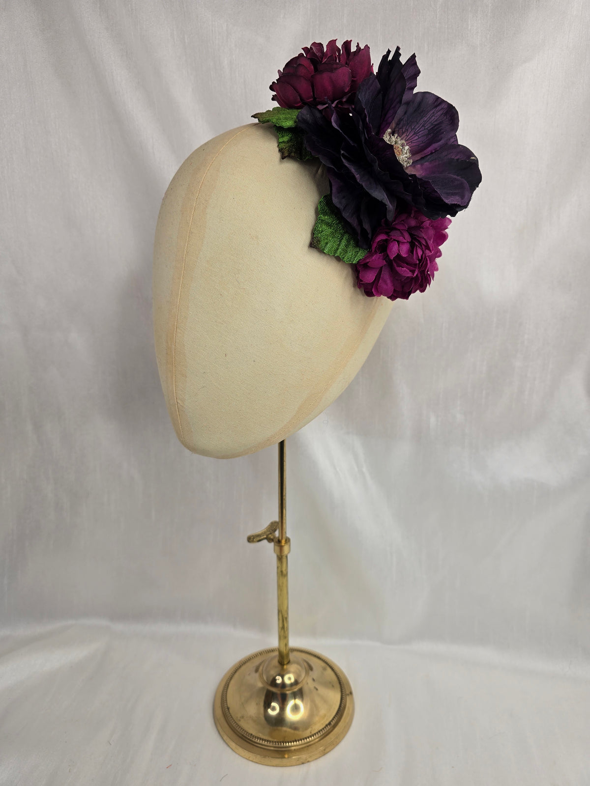Autumn plum hair flower/corsage