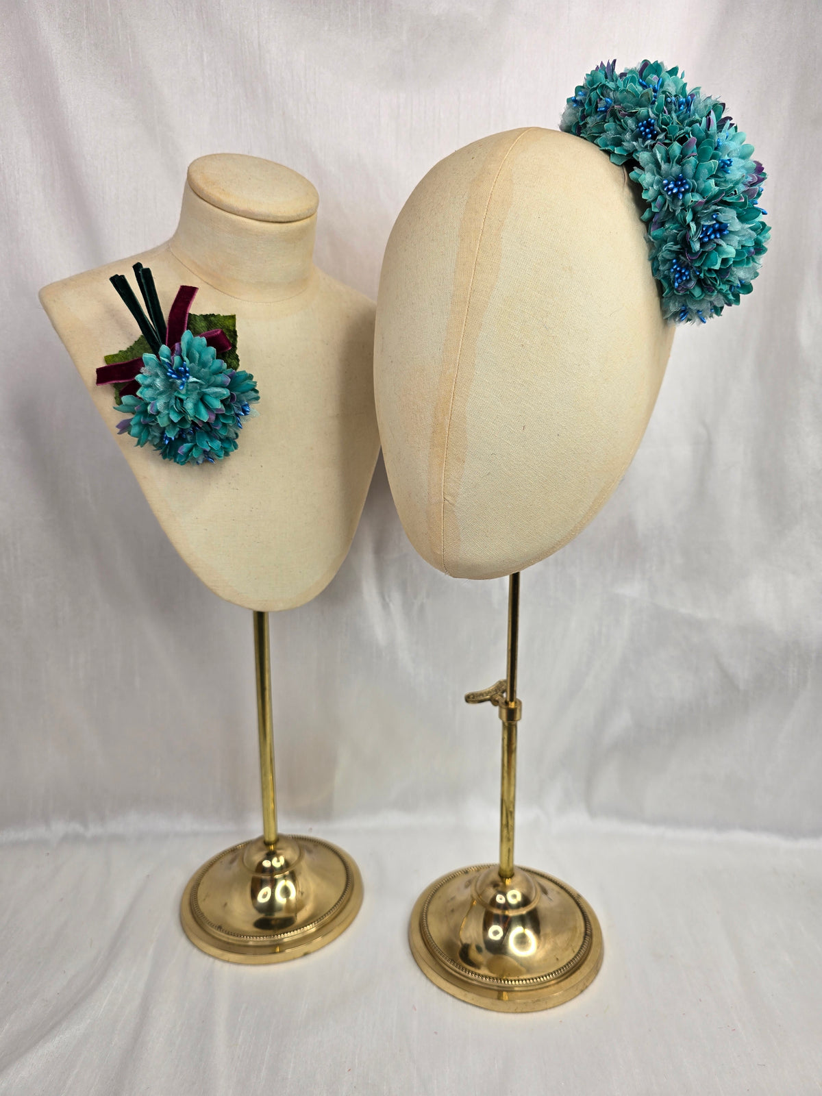 Teal blossom hair flower/corsage