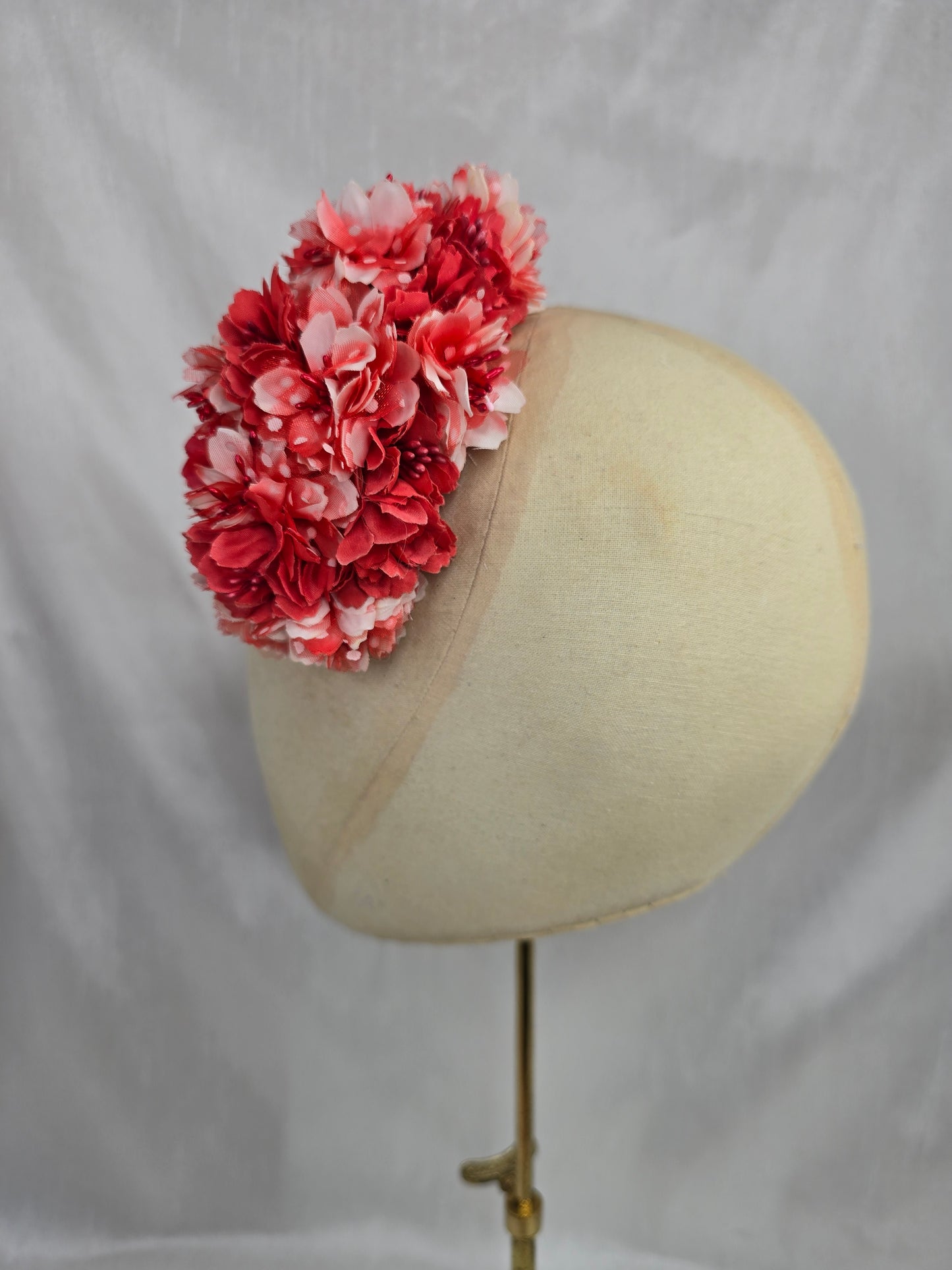 Medium coral hair flower/corsage