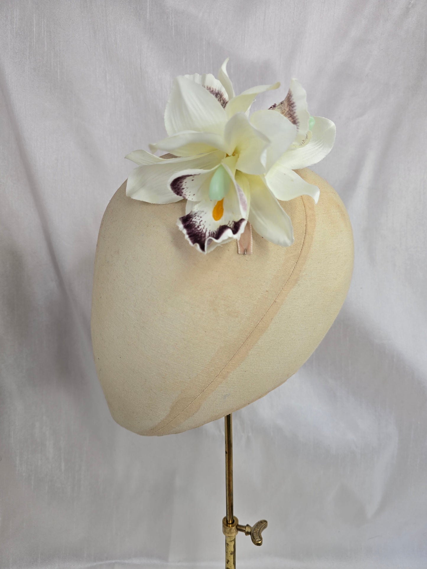 White orchid hair flower and corsage set