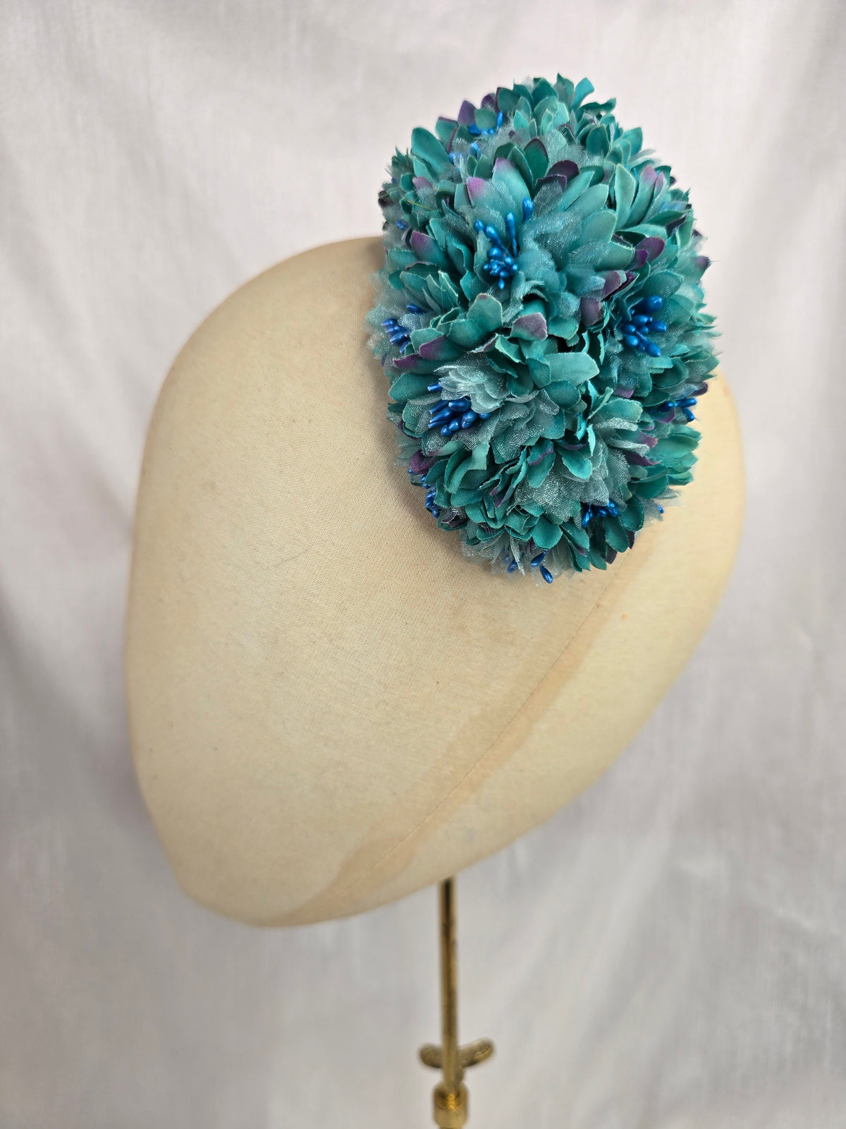 Teal blossom hair flower/corsage