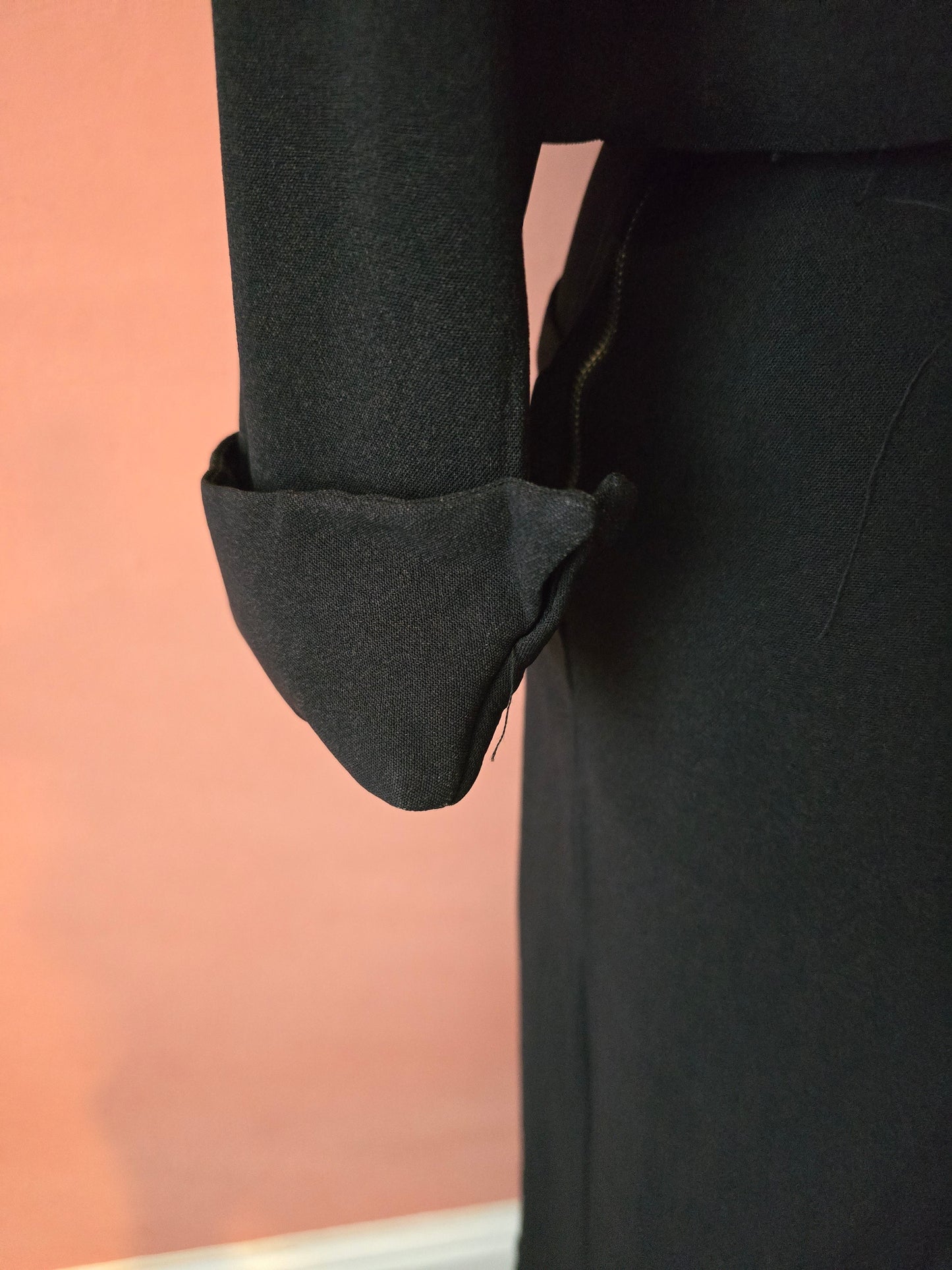 Rare late 1930s / 1940s vintage dress suit with rayon crepe bolero jacket